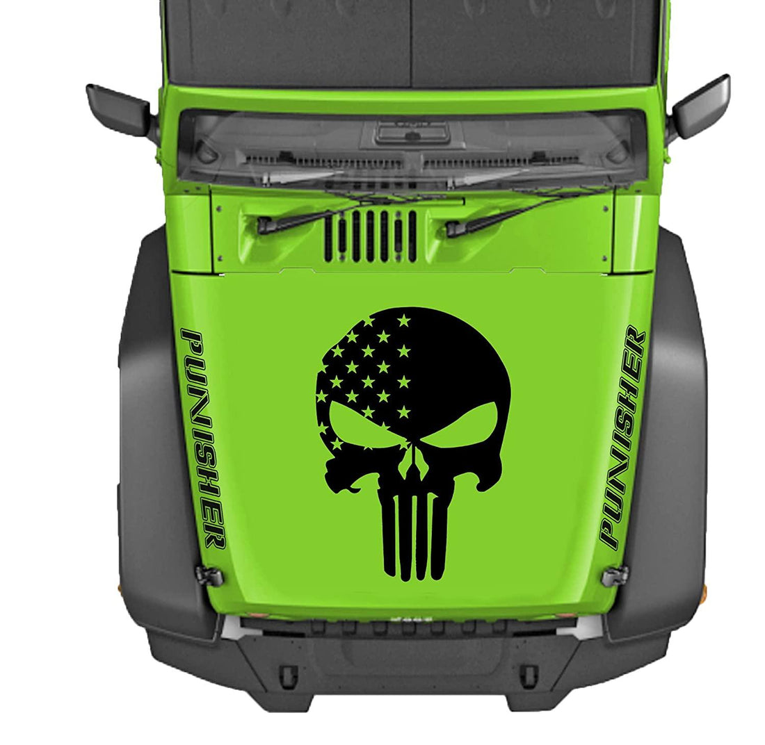 Car Decals -USA Skull Patriotic Stickers for Hood in Jeeps , SUV, Truck, Cars - Brands Distributor