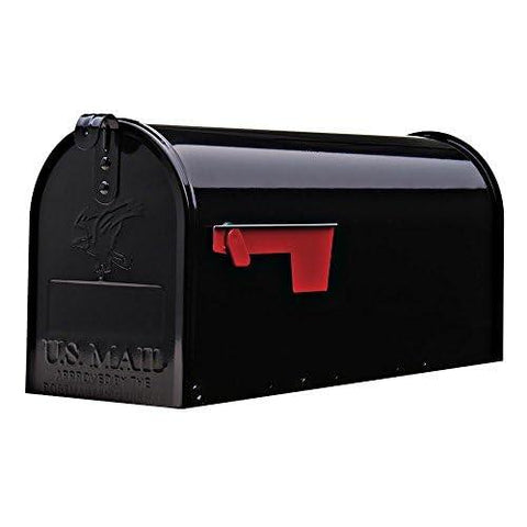 Mount Mailbox Medium Black Steel Post Outdoor Metal Mailbox Weather resistant Black - Brands Distributor