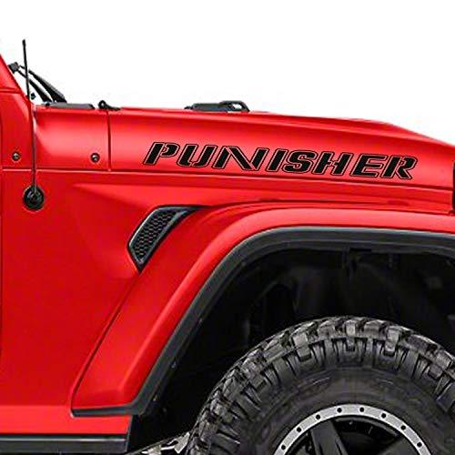 Decals Punisher Hood Outline Stickers Vinyl Text Letters for Cars Truck Vehicles Set of 2 - Brands Distributor