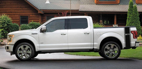 Custom ford f-150 truck decals - durable vinyl sticker kit - fits 2015-2023 replica rear vertical stripe with f-150 logo - Brands Distributor