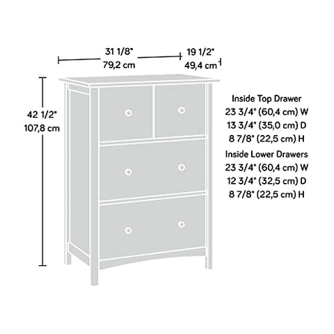 Sauder Union Plain Drop Front Secretary Desk, L: 31.18" x W: 19.45" x H: 42.44", Prairie Cherry finish