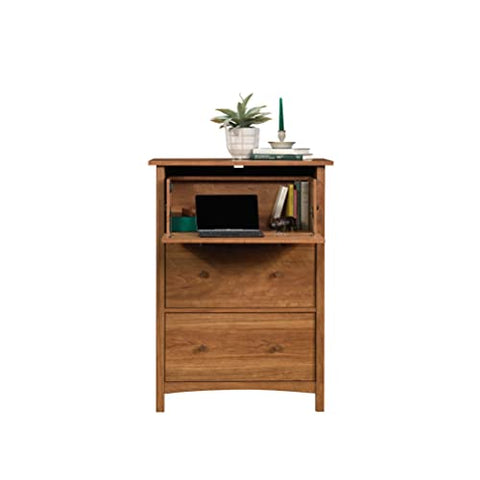 Sauder Union Plain Drop Front Secretary Desk, L: 31.18" x W: 19.45" x H: 42.44", Prairie Cherry finish