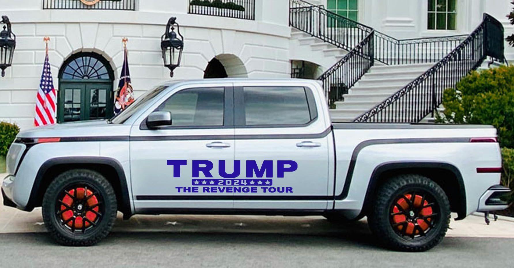 Trump 2024 Big Decal Sticker US Flag Vinyl Decal for Cars Trucks Vans SUVs Windows Walls Side Panel Elections Stickers - Brands Distributor